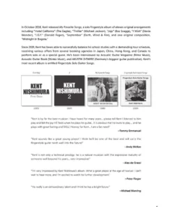 Hal Leonard Kent Nishimura's Fingerstyle Solo Guitar Songs Manuscript