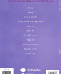 Hal Leonard Manuscript Olivia Rodrigo - Sour (Ukulele) 9 Hal Leonard Manuscript Olivia Rodrigo - Sour (Ukulele)