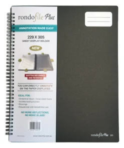 Crescendo Music Rondofile Plus 20 Black Cover (20 Sheets) - Suits A4 And Larger Sized ORIGINAL MUSIC