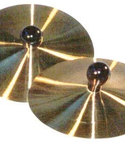 Crescendo Music Percussion Pair Of 5 Inch Brass Cymbals With Wooden Knobs