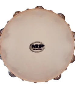 Crescendo Music Mano Percussion 10 Inch Wood Tambourine Calf Skin Head