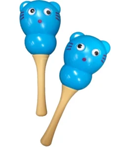 Crescendo Music Blue Bear Maracas With Handles Percussion