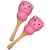 Crescendo Music Pink Bear Maracas With Handles Percussion