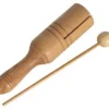Crescendo Music Percussion Single Hand Held Wood 7 1/2 Inch Tone Block With Mallet