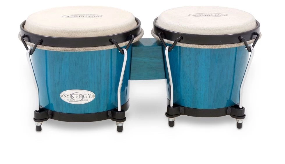 Crescendo Music Toca 6 & 6-3/4" Synergy Series Wooden Bongos In Bahama Blue Percussion 3 Crescendo Music Toca 6 & 6-3/4" Synergy Series Wooden Bongos In Bahama Blue Percussion