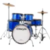 Crescendo Music DXP Junior Plus Series 5 Piece Drum Kit In Metallic Blue