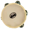 Crescendo Music Percussion 06 Inch Tambourine With 5 Pairs Of Jingles. Wood Rim With Calf Skin, Non-tunable