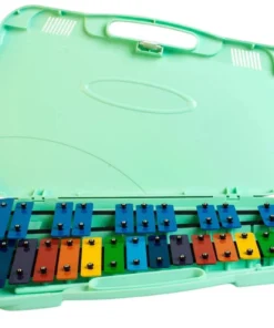 Crescendo Music Percussion Glockenspiel 27 Note Angel (Coloured Bars With Green Case)