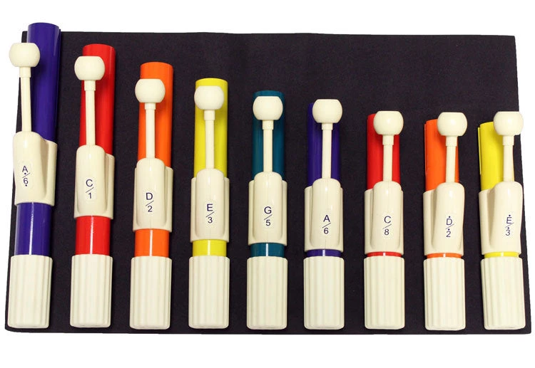 Crescendo Music Chroma-Notes Student 9-Note Pentatonic Handchimes Set 3 Crescendo Music Chroma-Notes Student 9-Note Pentatonic Handchimes Set