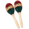 Crescendo Music Wooden Maracas With Tropical Design Percussion