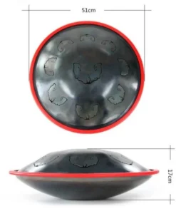 Crescendo Music Percussion QEP Music 20" Hand Pan Drum D Minor Black (excl. Stand)