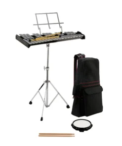 Opus Percussion Bell Kit With 32-Note Glockenspiel, Stand, Mallets, Sticks, Practice Pad & Carrybag