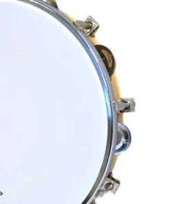 Percussion Plus 10" Wooden Tuneable Tambourine With 8-Single Rows Of Jingles