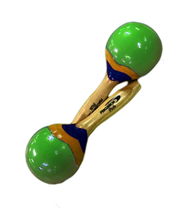 Percussion Plus Wooden Mini Maracas In Patterned Finish (3 Colors) 4 Percussion Plus Wooden Mini Maracas In Patterned Finish (3 Colors)