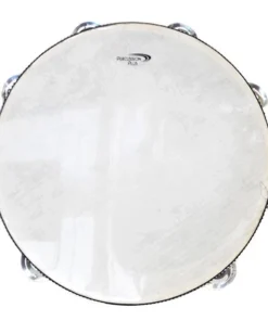 Percussion Plus 10" Wooden Tambourine With Head & 8-Double Rows Of Jingles