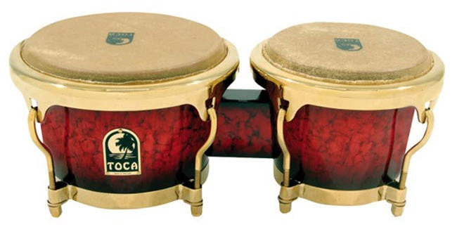 Toca LE Series 7 & 8-1/2" Wooden Bongos In Bordeaux Percussion 3 Toca LE Series 7 & 8-1/2" Wooden Bongos In Bordeaux Percussion