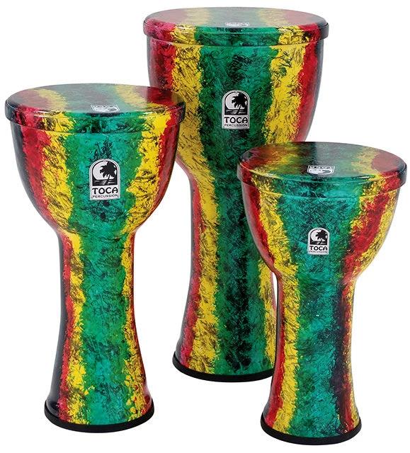 Toca Lightweights Series Hand Drum In Rasta (3 Sizes) Percussion 5 Toca Lightweights Series Hand Drum In Rasta (3 Sizes) Percussion
