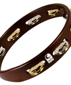 Toca Dark Acacia Hardwood 10" Tambourine With Single Row Of Jingles