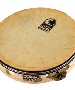 Toca Players Series Wooden 7-1/2" Tambourine With Head & Single Row Of Jingles Percussion