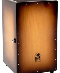 Percussion Toca Wooden Cajon In Honey Burst With Internal Wire Snares