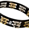 Toca Colorsound Acacia Hardwood 10" Tambourine In Black With Brass & Nickel Jingles Percussion