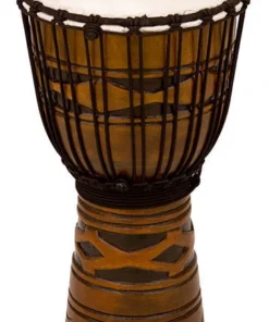 Crescendo Music Toca Origins Series Wooden Djembe 10 Inch African Mask