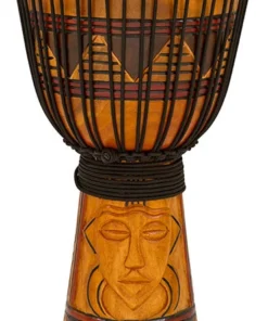 Crescendo Music Percussion Toca Origins Series Wooden Djembe 12 Inch Tribal Mask