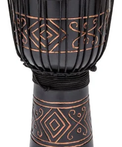 Crescendo Music Toca Street Carved Series Wooden Djembe 12" Synthetic Head In Onyx
