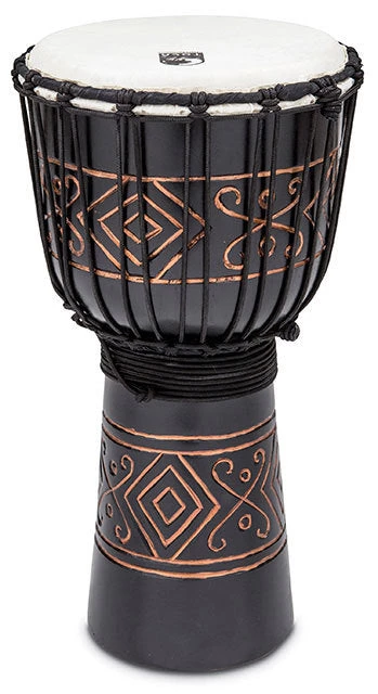 Crescendo Music Toca Street Carved Series Wooden Djembe 12" Synthetic Head In Onyx 3 Crescendo Music Toca Street Carved Series Wooden Djembe 12" Synthetic Head In Onyx