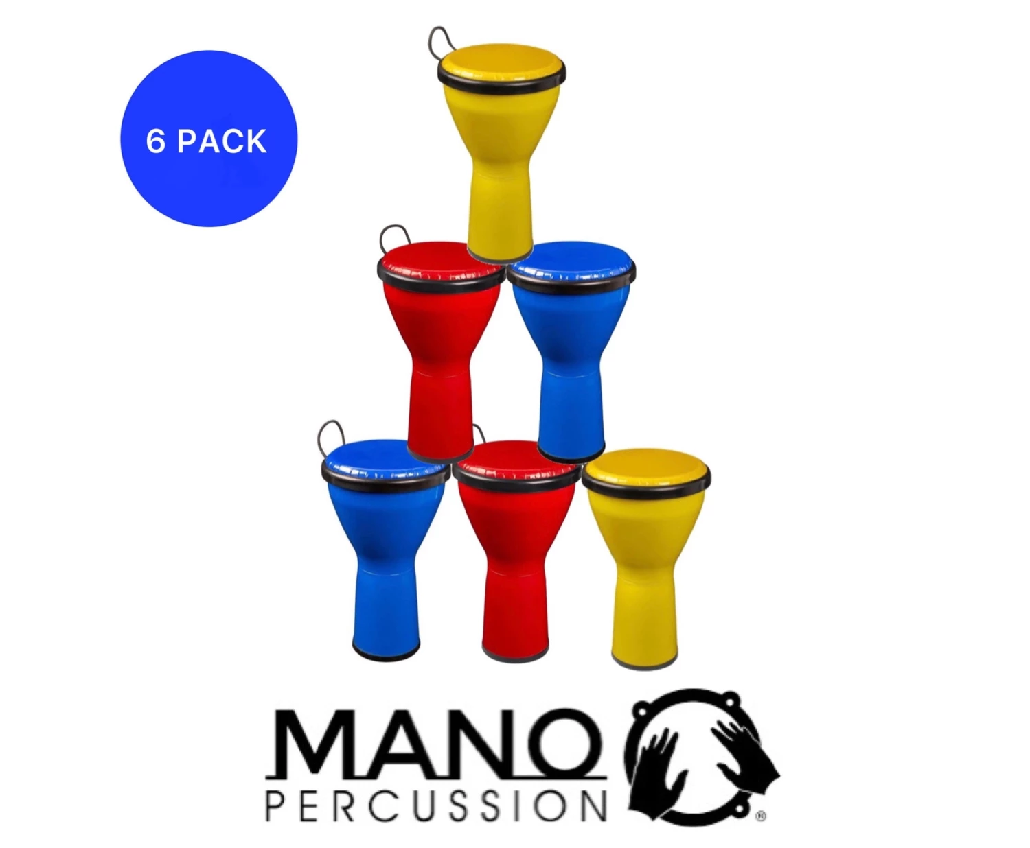 Toca Percussion Mano 8 Inch Djembe - Pack Of 6 Drums 3 Toca Percussion Mano 8 Inch Djembe - Pack Of 6 Drums